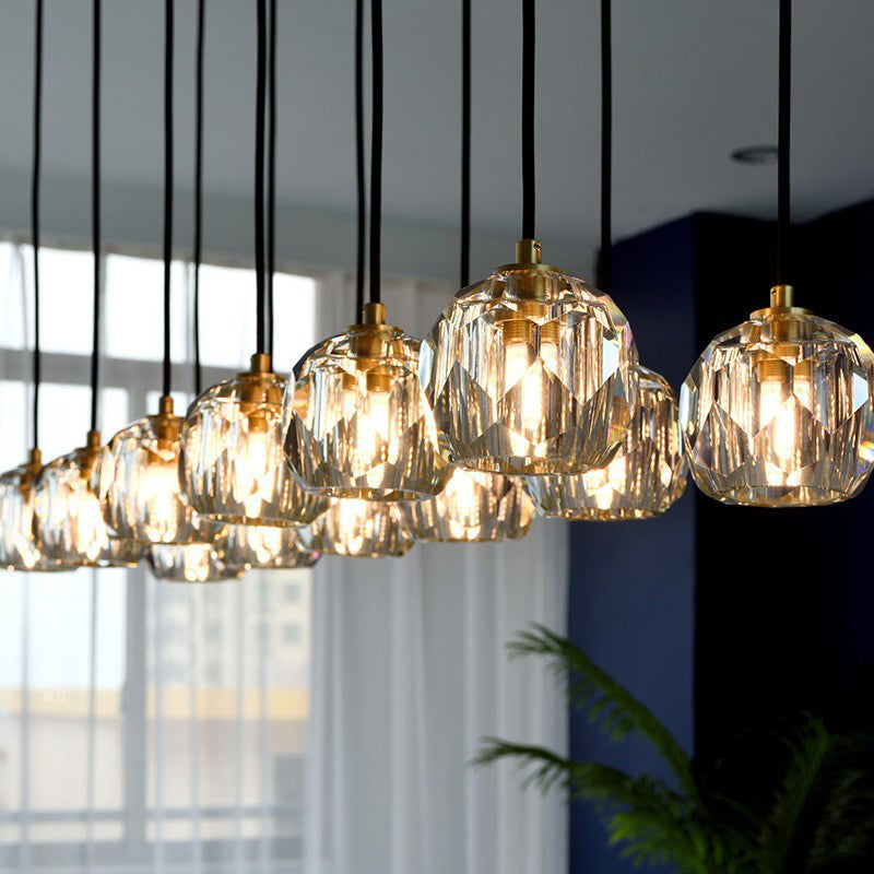 Lumerae 48 Inch Globe Crystal Cluster Linear Chandelier