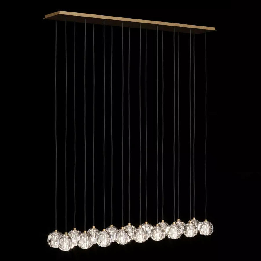 Lumerae 60 Inch Globe Crystal Cluster Linear Chandelier