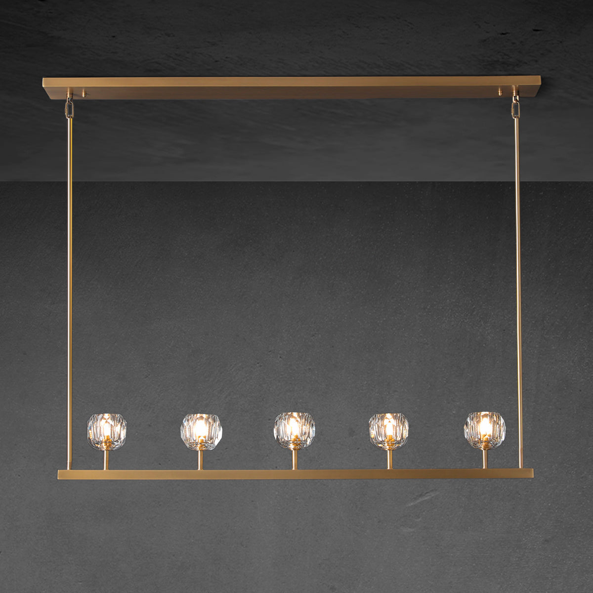 Lumerae 48 Inch Globe Crystal Linear Chandelier