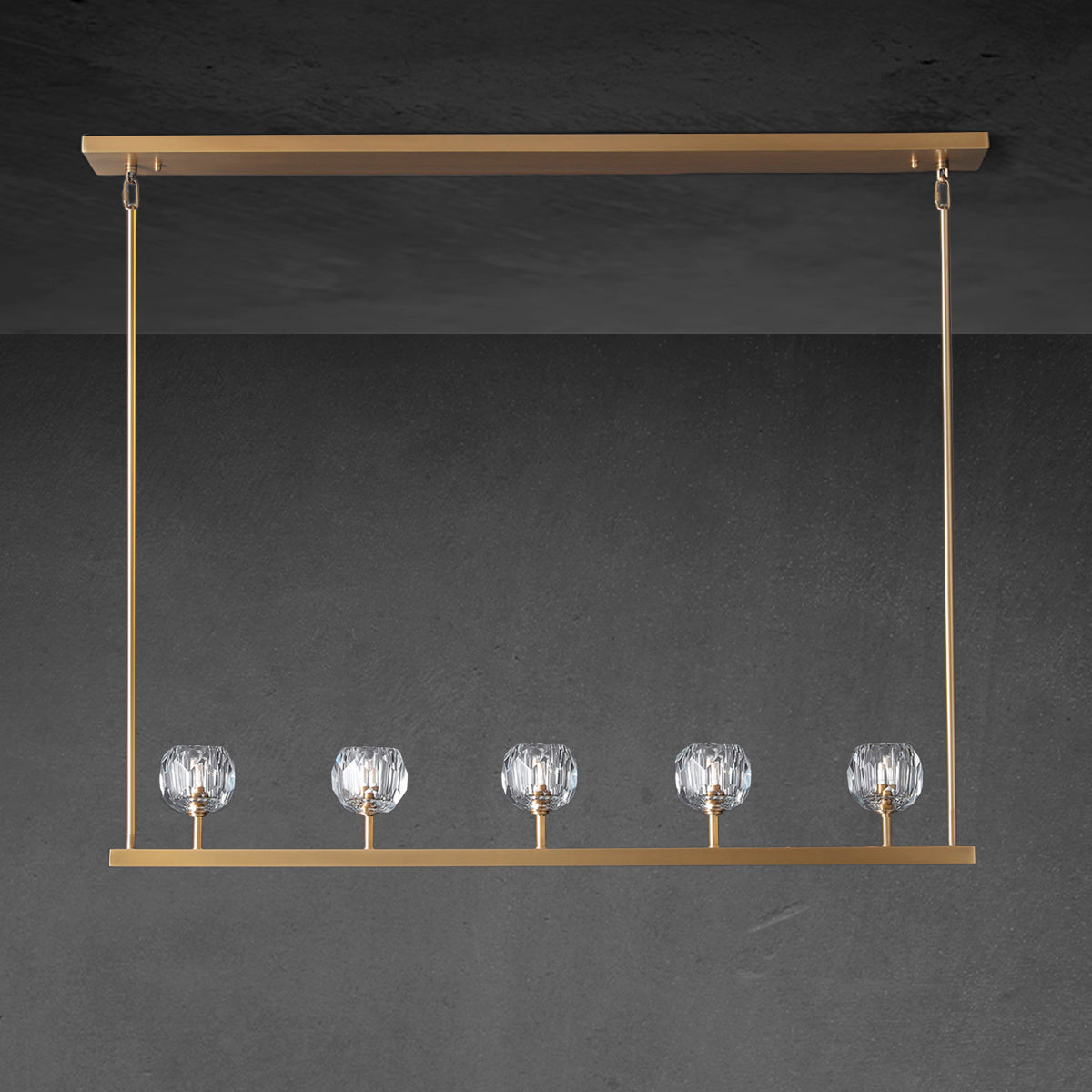 Lumerae 48 Inch Globe Crystal Linear Chandelier