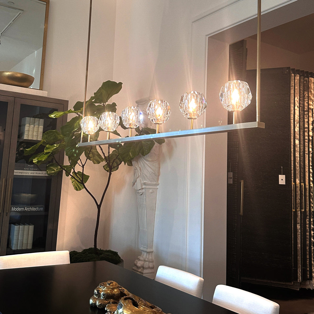Lumerae 60 Inch Globe Crystal Linear Chandelier