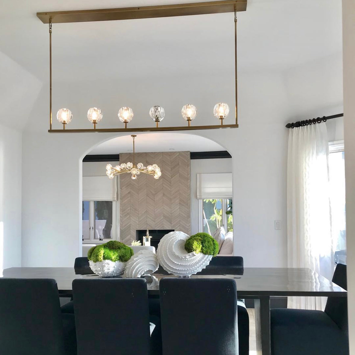 Lumerae 60 Inch Globe Crystal Linear Chandelier