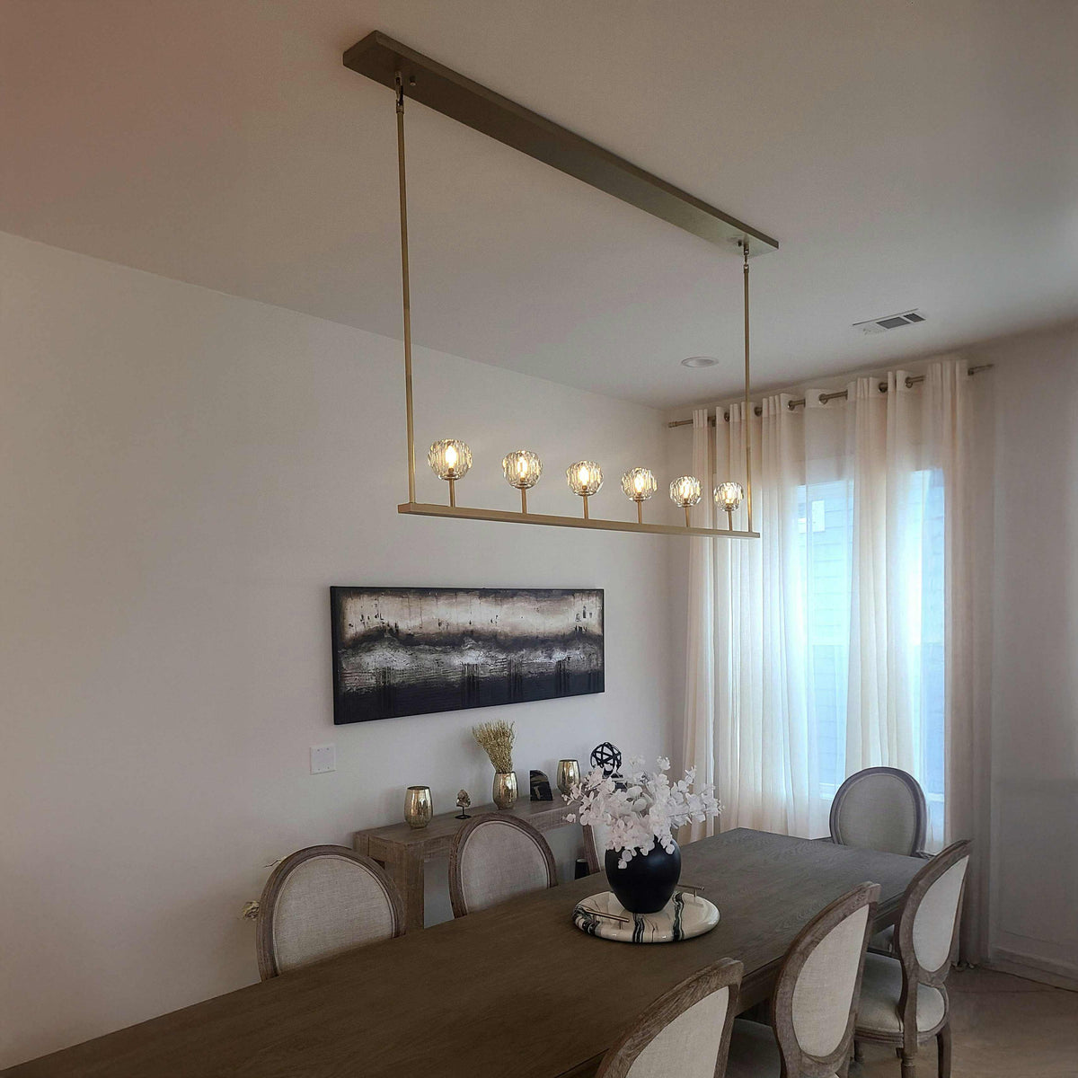 Lumerae 60 Inch Globe Crystal Linear Chandelier