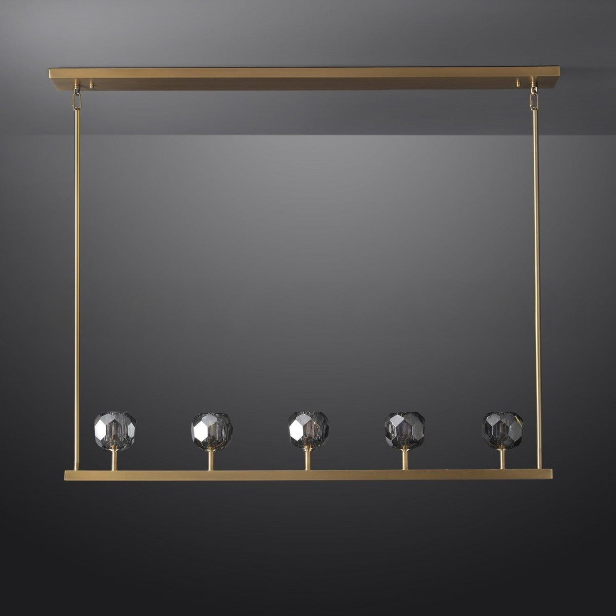 Lumerae 48 Inch Globe Smoked Crystal Linear Chandelier