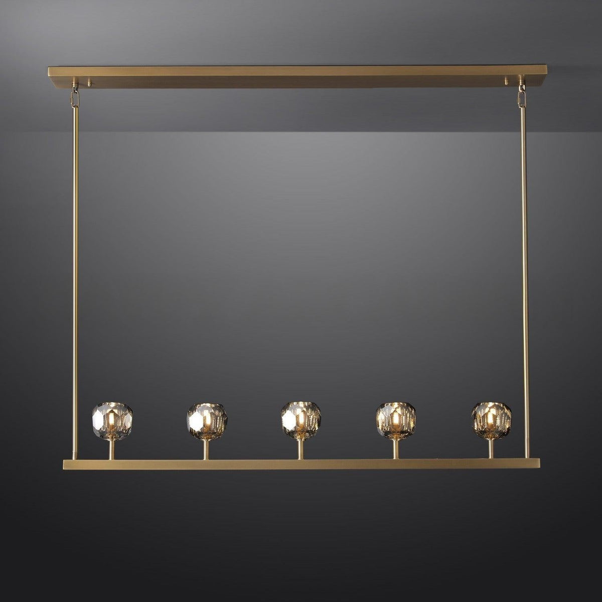 Lumerae 48 Inch Globe Smoked Crystal Linear Chandelier