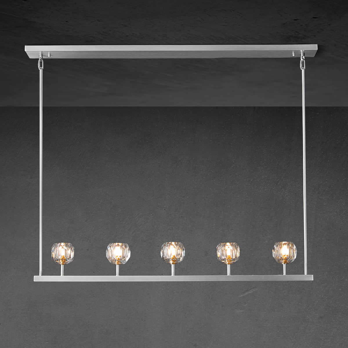 Lumerae 48 Inch Globe Crystal Linear Chandelier