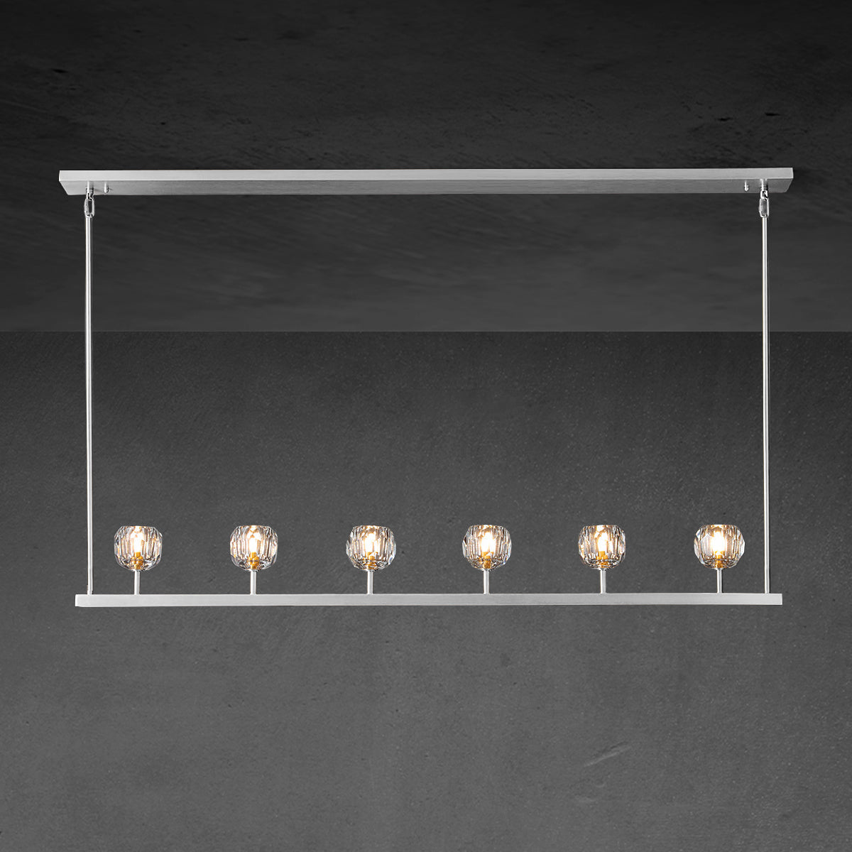 Lumerae 60 Inch Globe Crystal Linear Chandelier