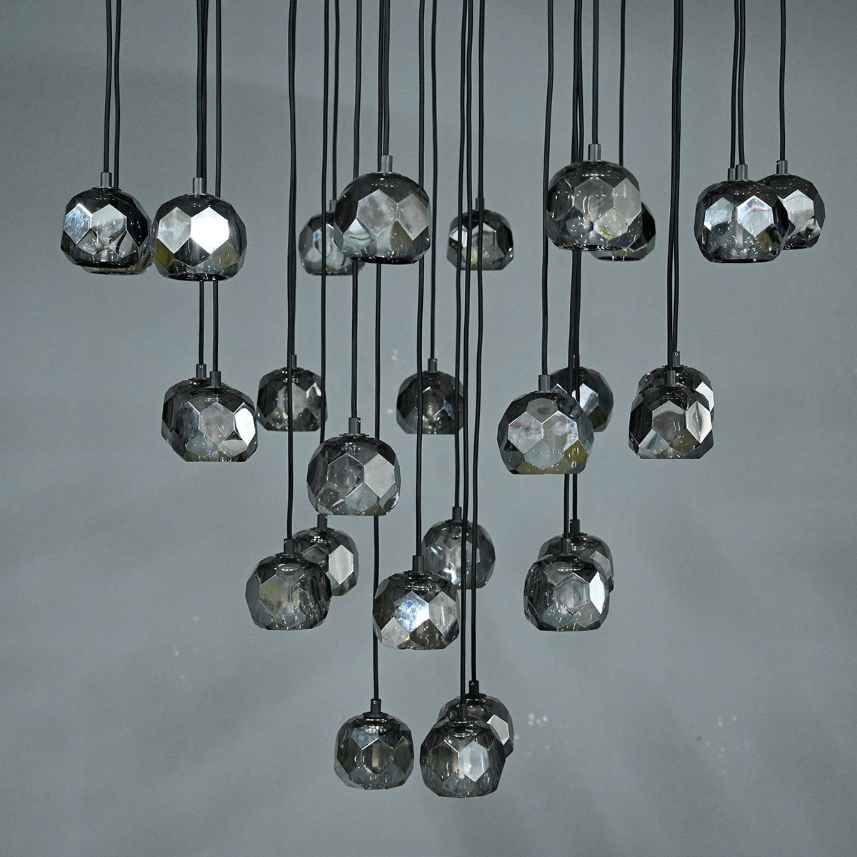 Lumerae 30 Inch Globe Smoked Crystal Cascading Chandelier