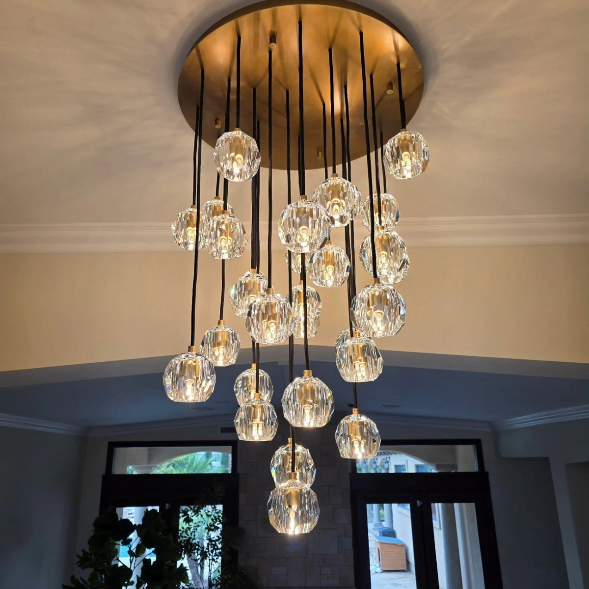 Lumerae 30 Inch Globe Crystal Cascading Chandelier