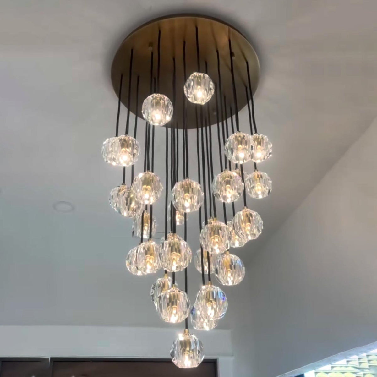 Lumerae 30 Inch Globe Crystal Cascading Chandelier