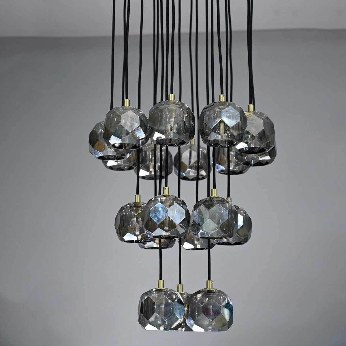Lumerae 19 Inch Globe Smoked Crystal Cascading Chandelier