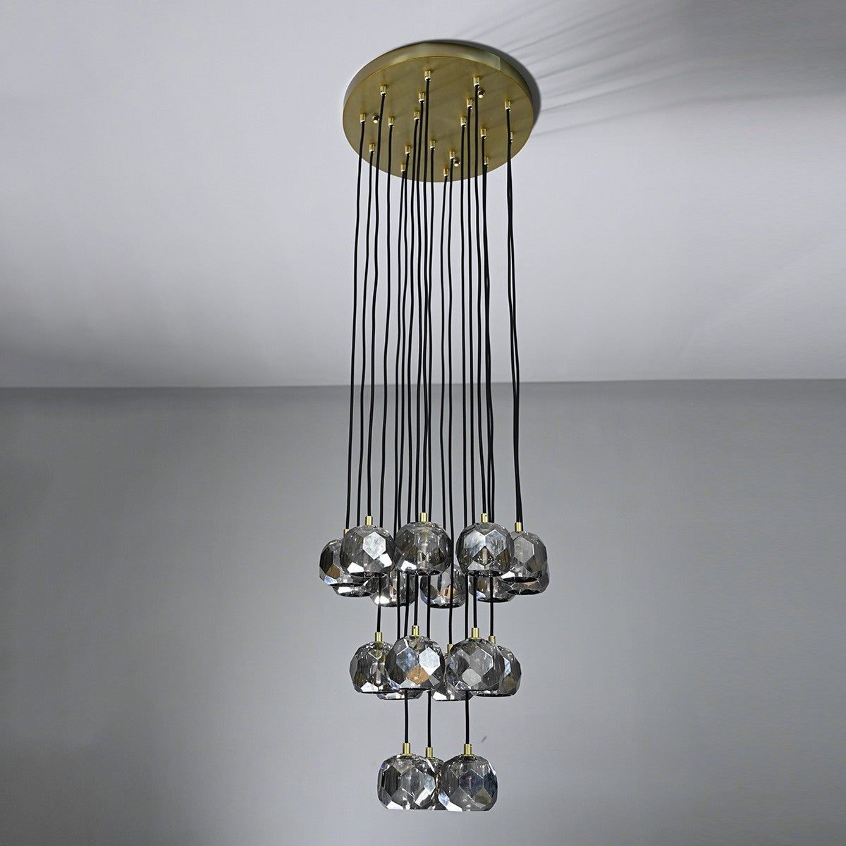 Lumerae 19 Inch Globe Smoked Crystal Cascading Chandelier
