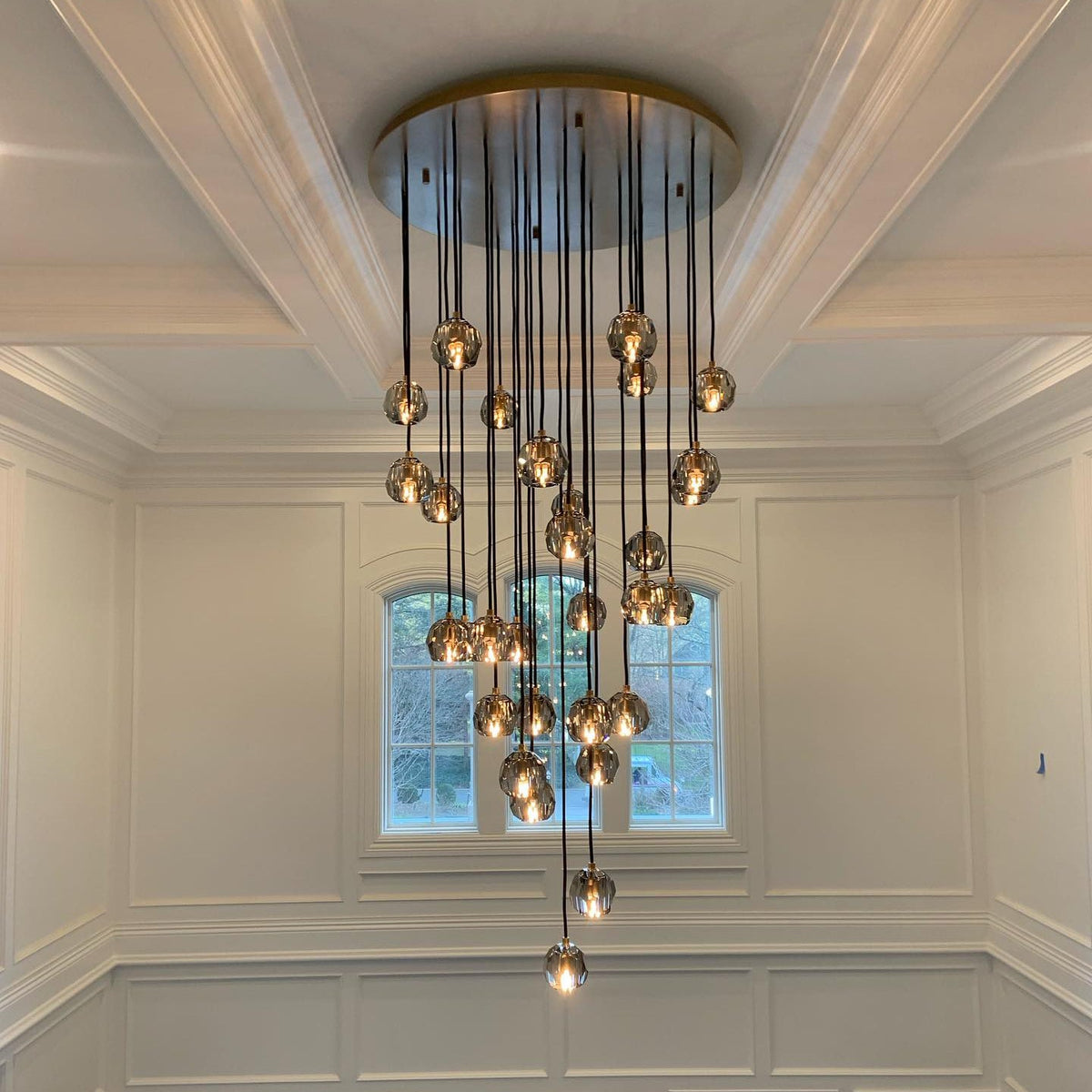 Lumerae 40 Inch Globe Smoked Crystal Cascading Chandelier