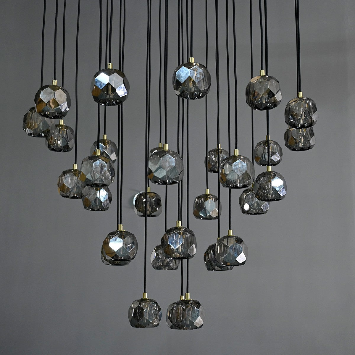 Lumerae 30 Inch Globe Smoked Crystal Cascading Chandelier