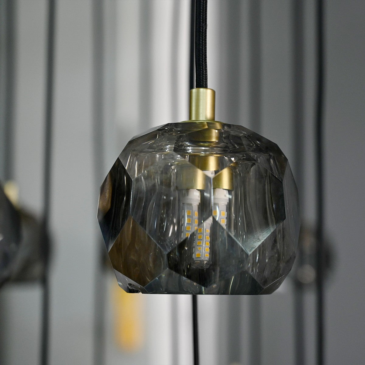 Lumerae 30 Inch Globe Smoked Crystal Cascading Chandelier