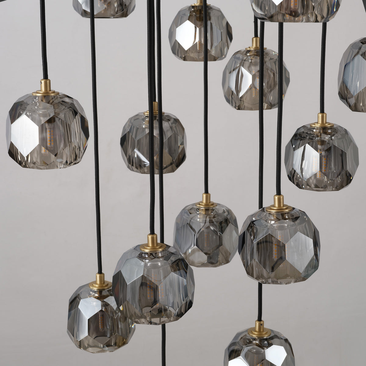 Lumerae 40 Inch Globe Smoked Crystal Cascading Chandelier