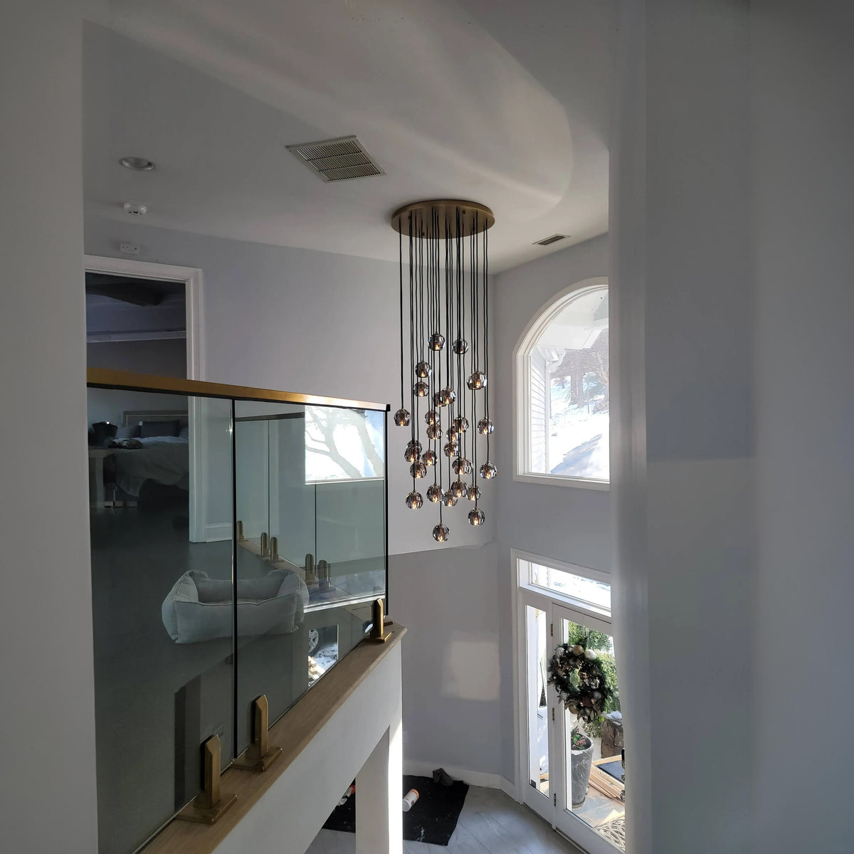 Lumerae 30 Inch Globe Smoked Crystal Cascading Chandelier