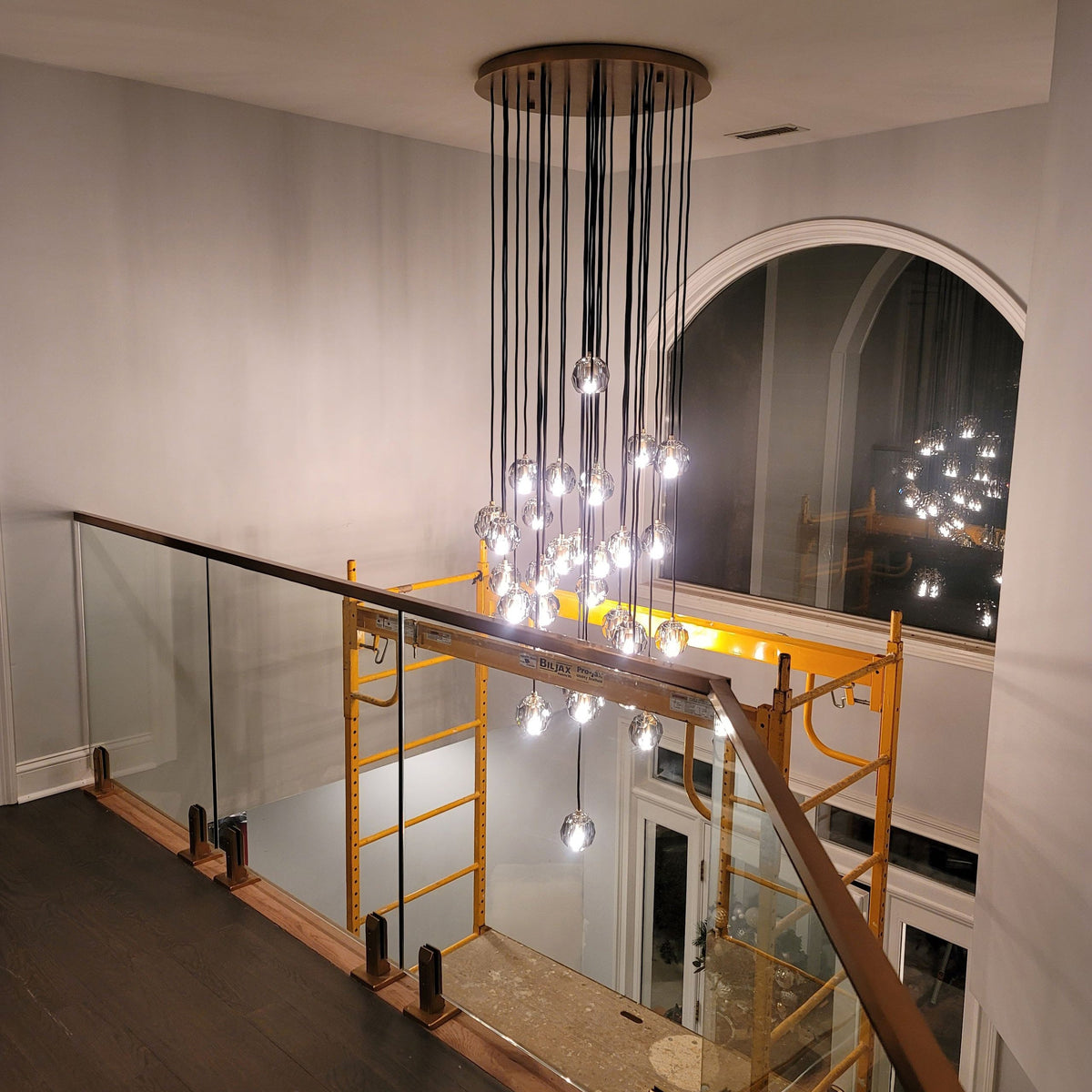 Lumerae 30 Inch Globe Smoked Crystal Cascading Chandelier