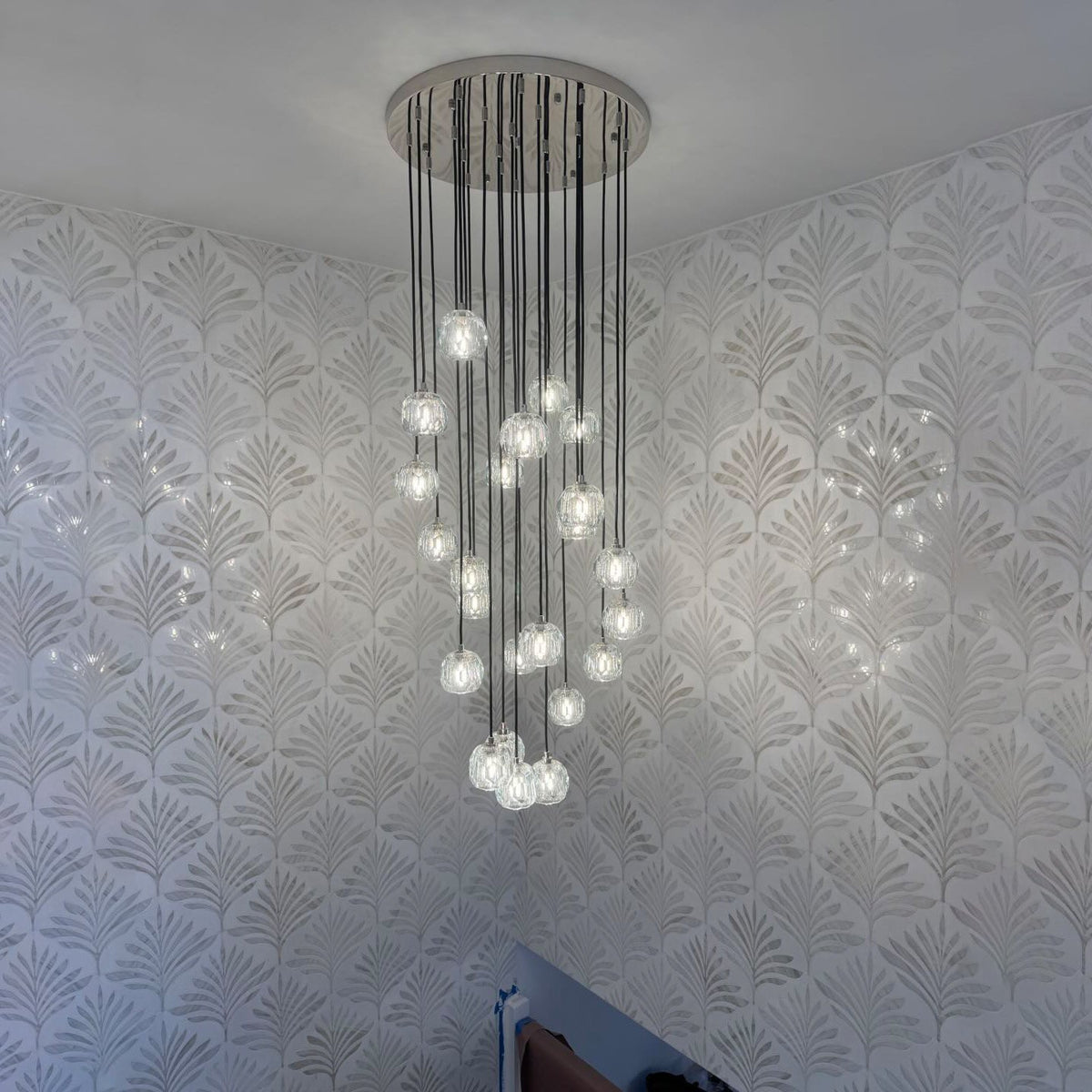 Lumerae 24 Inch Globe Crystal Cascading Chandelier