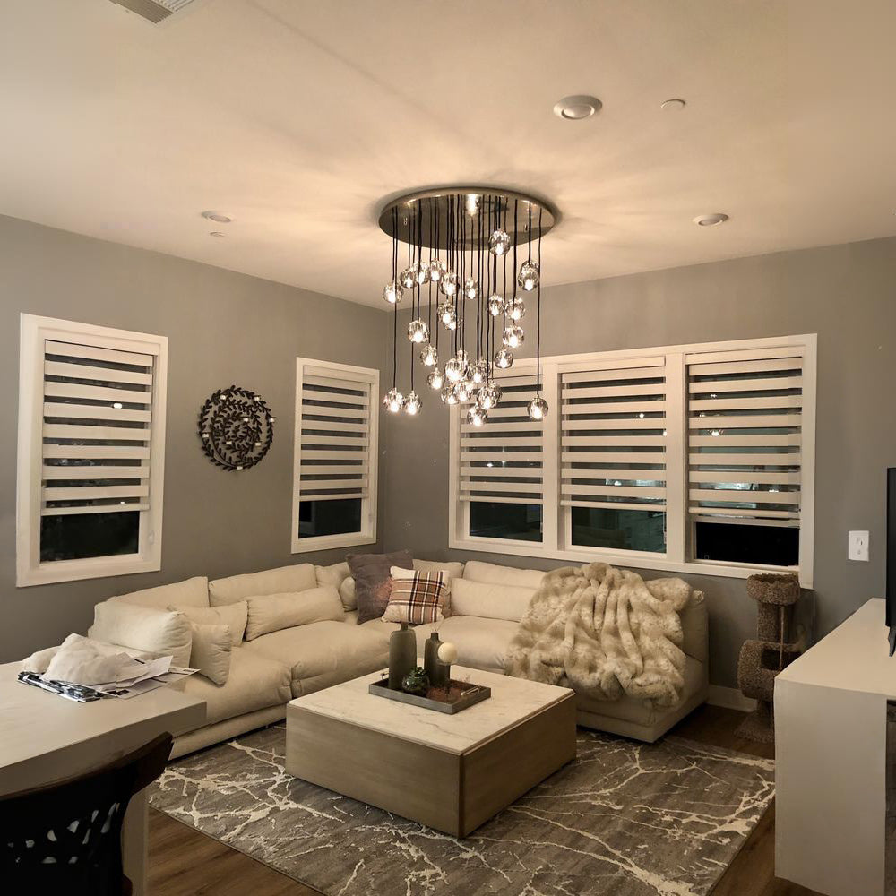 Lumerae 40 Inch Globe Smoked Crystal Cascading Chandelier