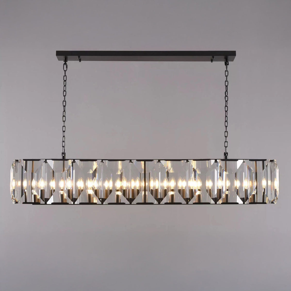 Norvain 60 Inch Crystal Rectangular Chandelier
