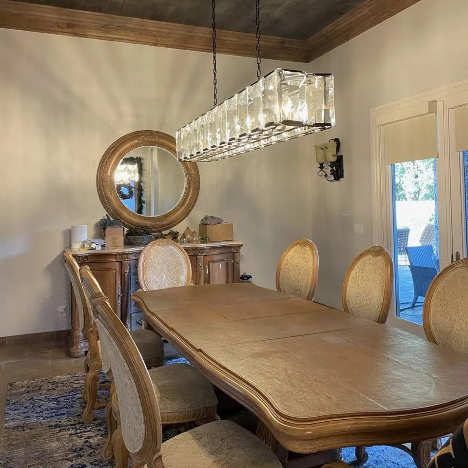 Norvain 60 Inch Crystal Rectangular Chandelier
