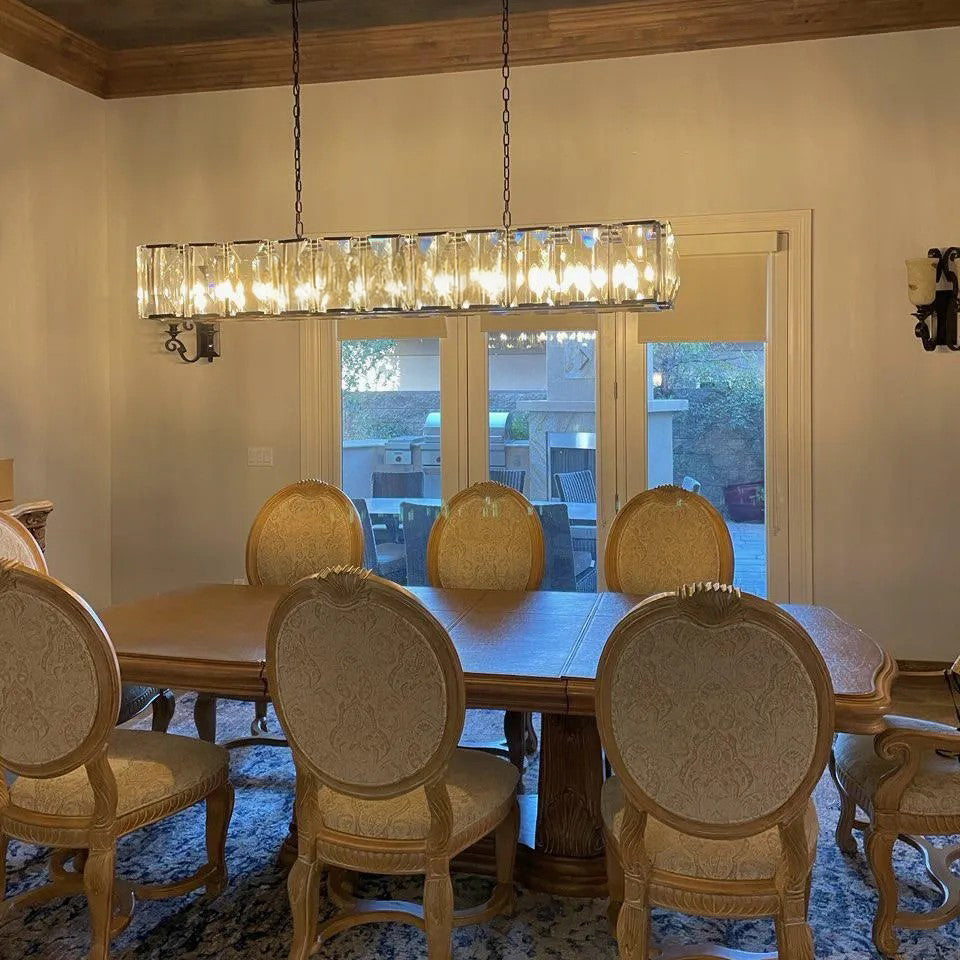 Norvain 60 Inch Crystal Rectangular Chandelier