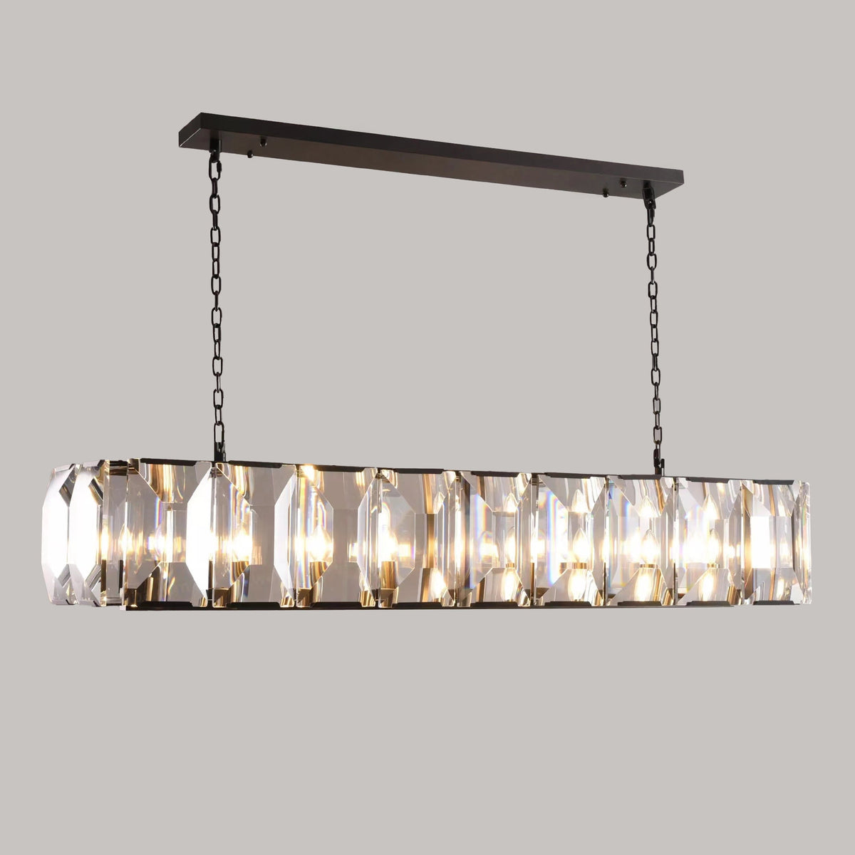 Norvain 60 Inch Crystal Rectangular Chandelier