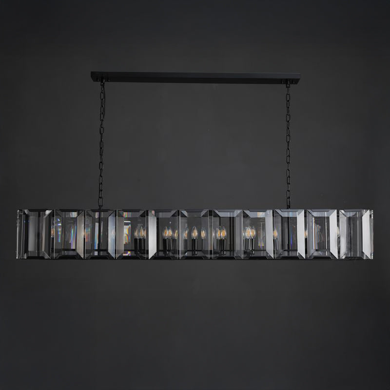 Norvain 74 Inch Crystal Rectangular Chandelier