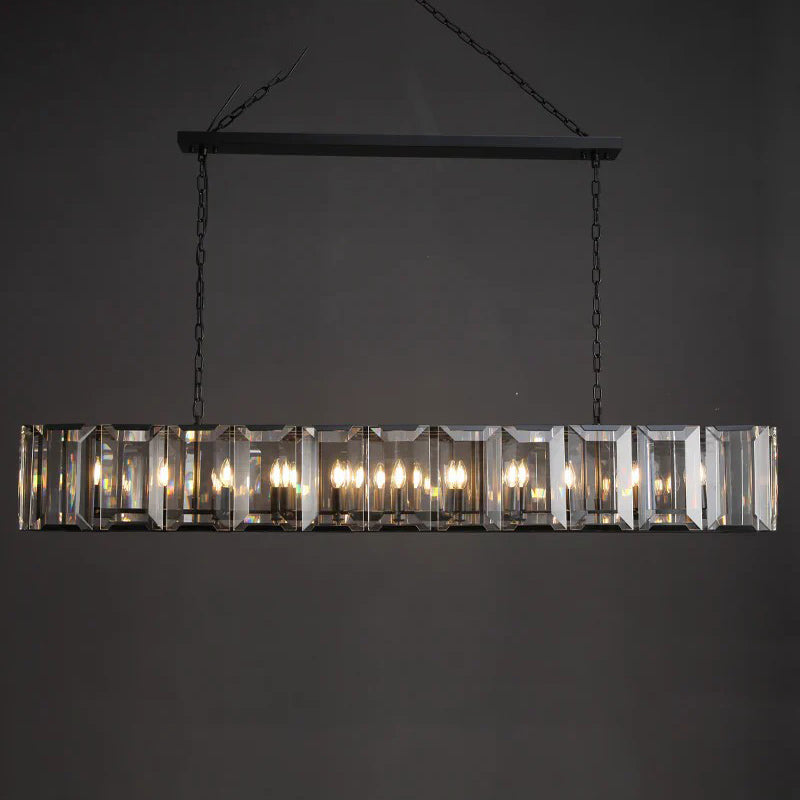 Norvain 74 Inch Crystal Rectangular Chandelier