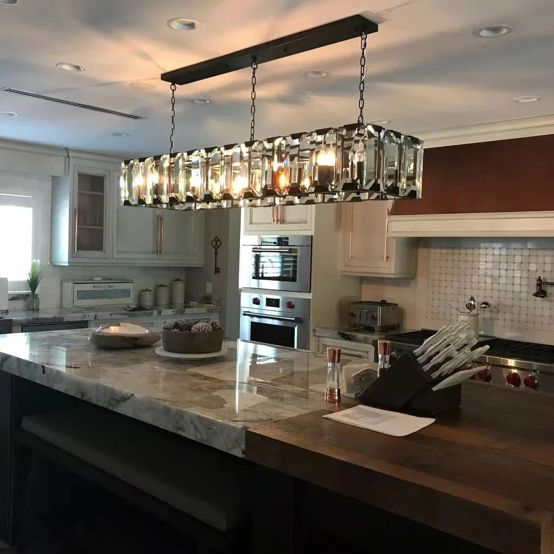 Norvain 74 Inch Crystal Rectangular Chandelier