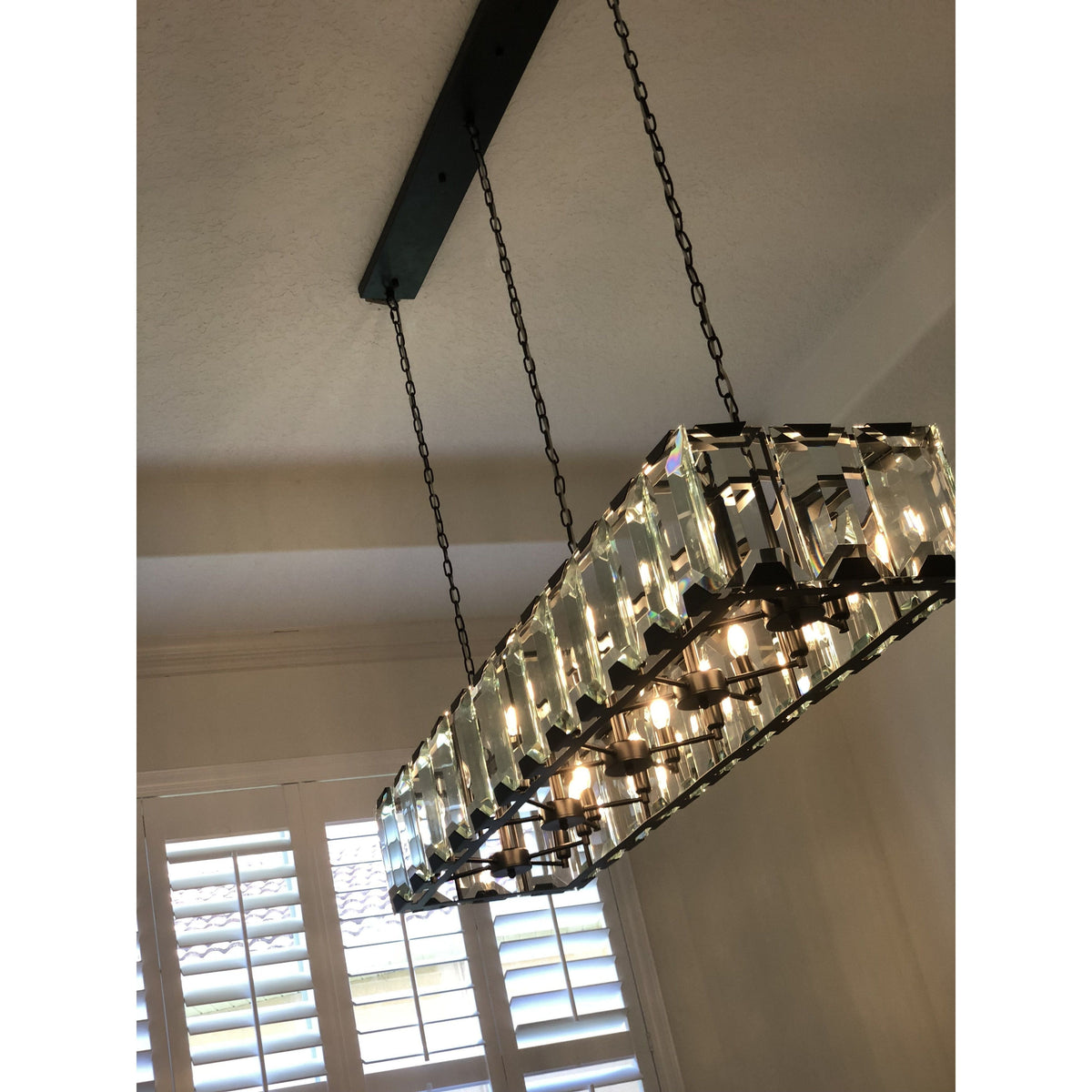Norvain 74 Inch Crystal Rectangular Chandelier