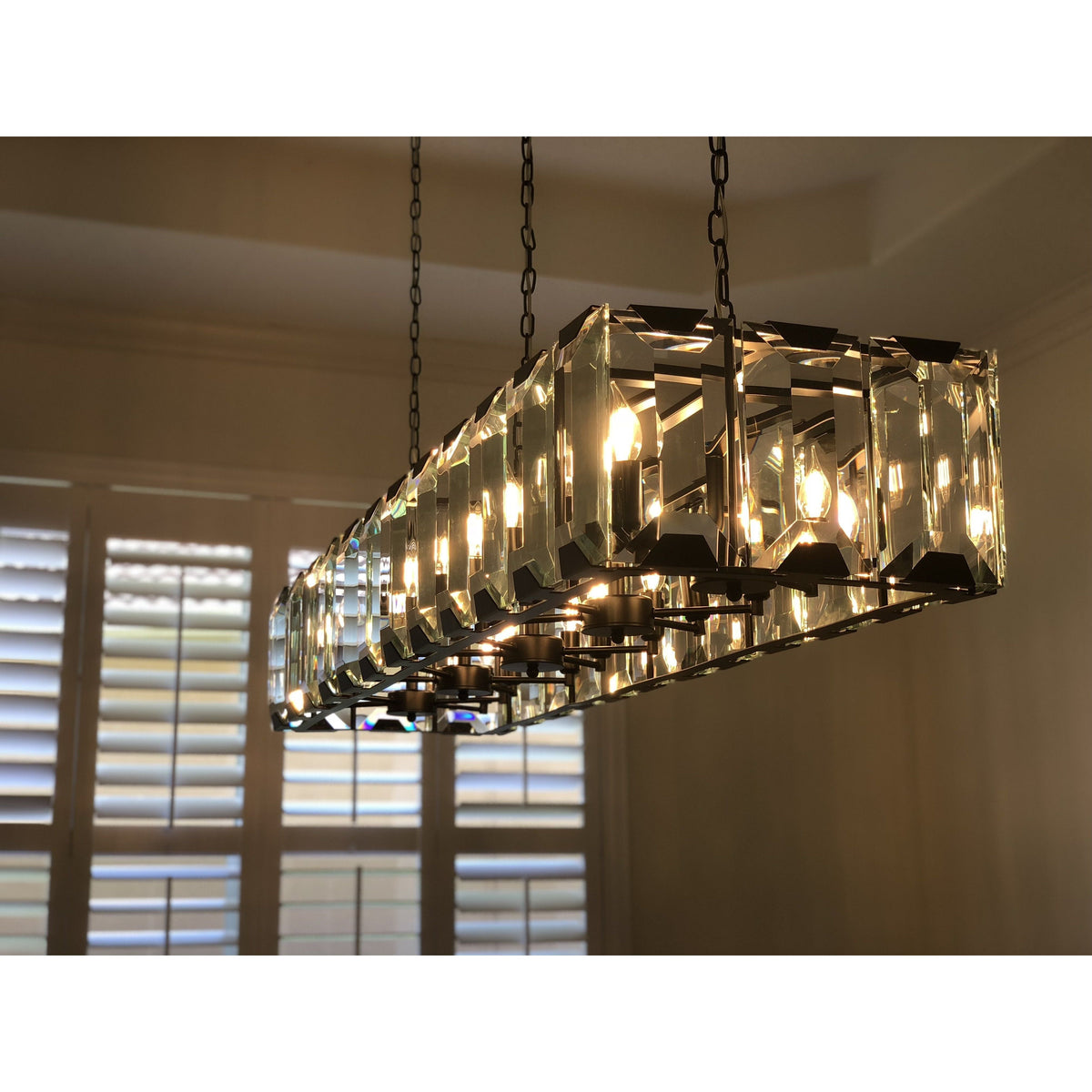 Norvain 74 Inch Crystal Rectangular Chandelier