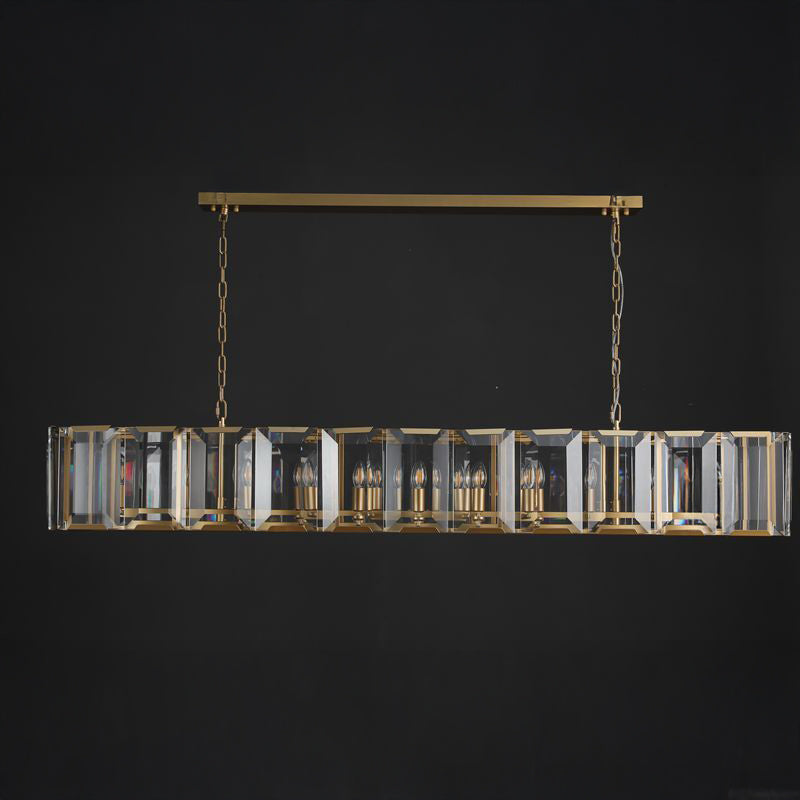 Norvain 74 Inch Crystal Rectangular Chandelier