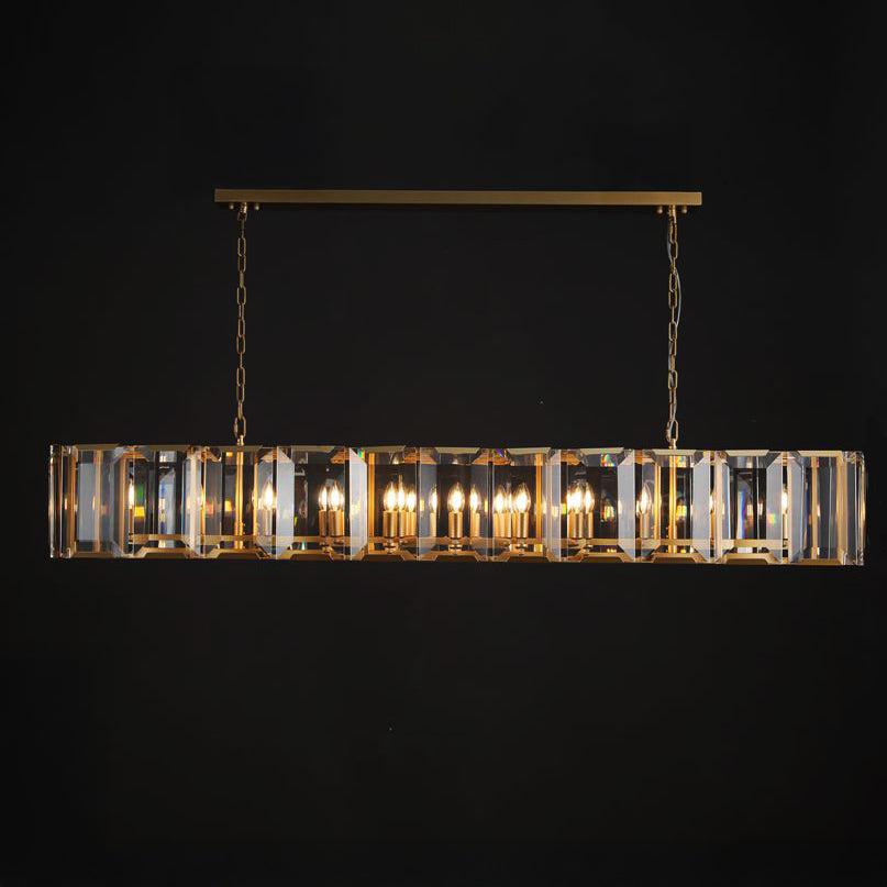 Norvain 74 Inch Crystal Rectangular Chandelier
