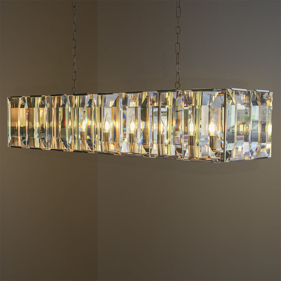Norvain 54 Inch Crystal Rectangular Chandelier