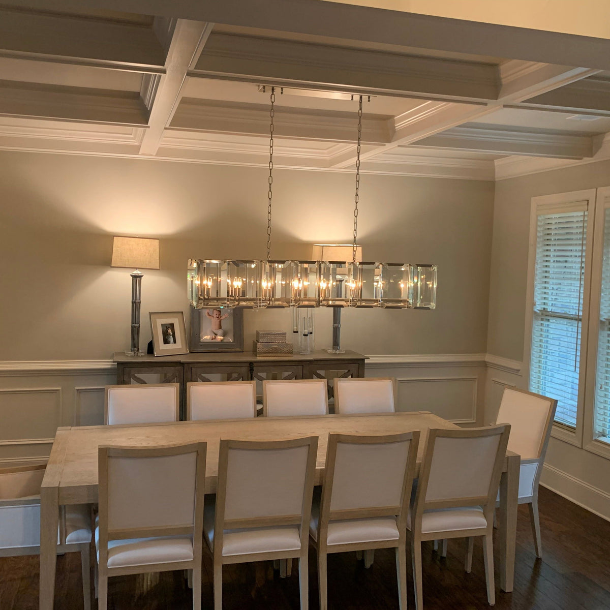 Norvain 54 Inch Crystal Rectangular Chandelier