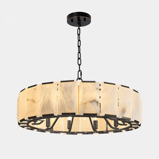 Norvain 43 Inch Alabaster Round Chandelier