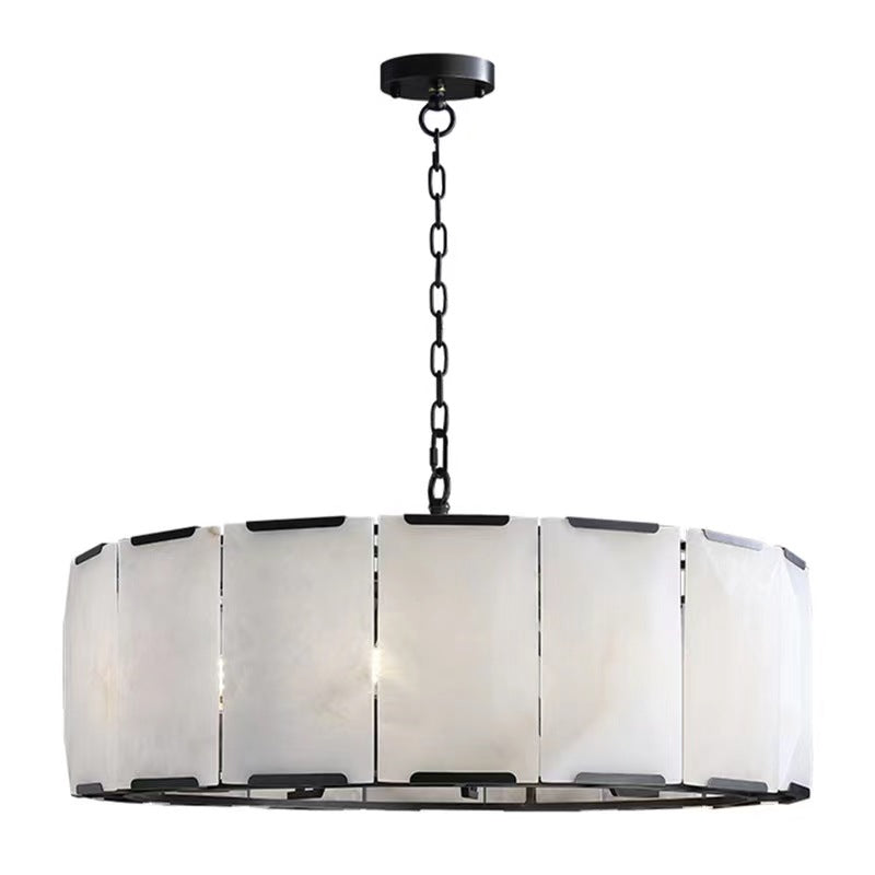 Norvain 31 Inch Alabaster Round Chandelier