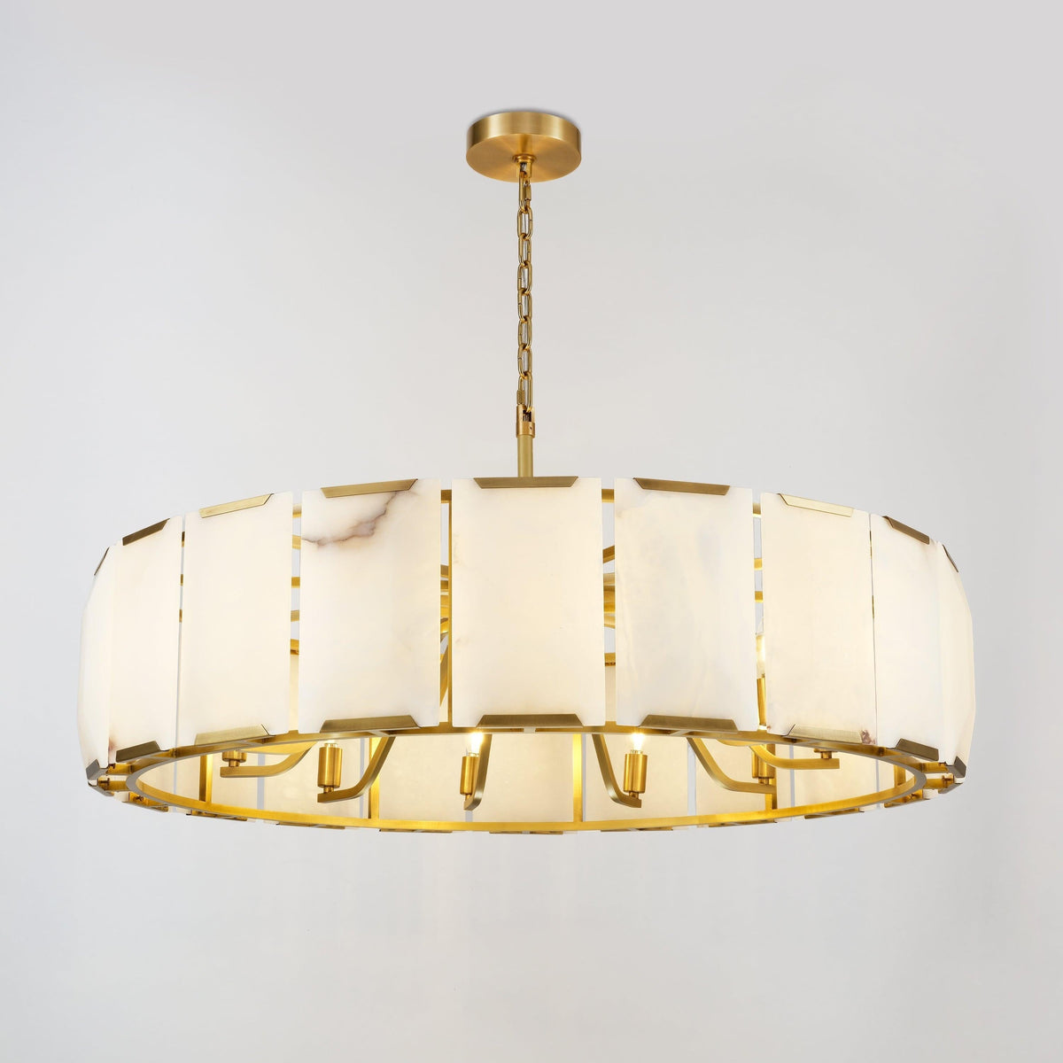 Norvain 43 Inch Alabaster Round Chandelier