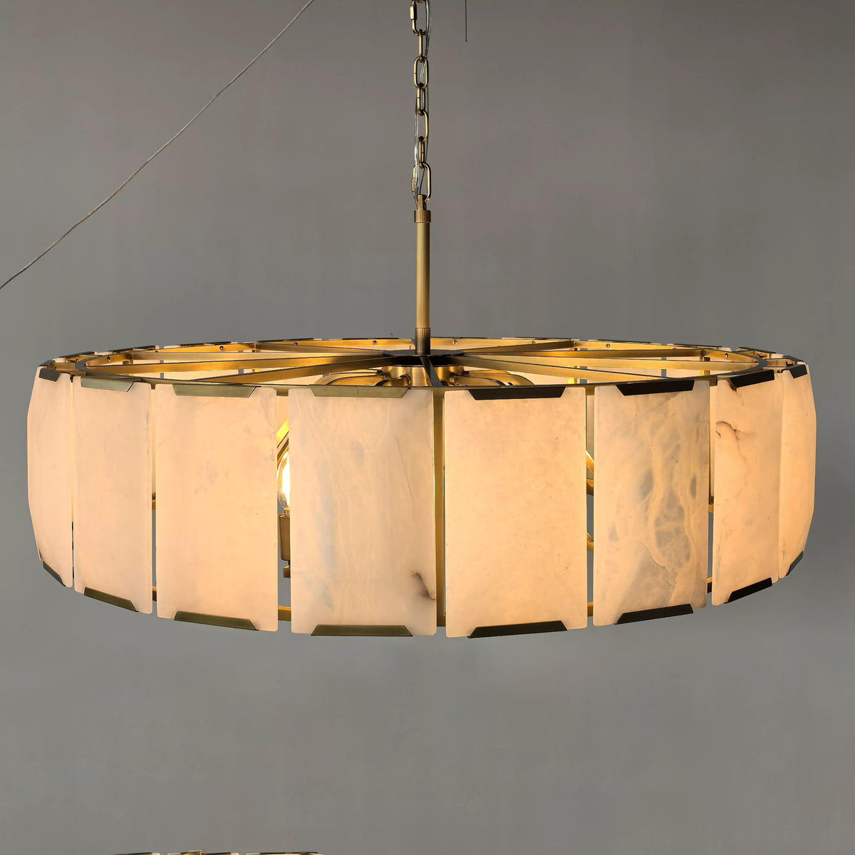Norvain 43 Inch Alabaster Round Chandelier