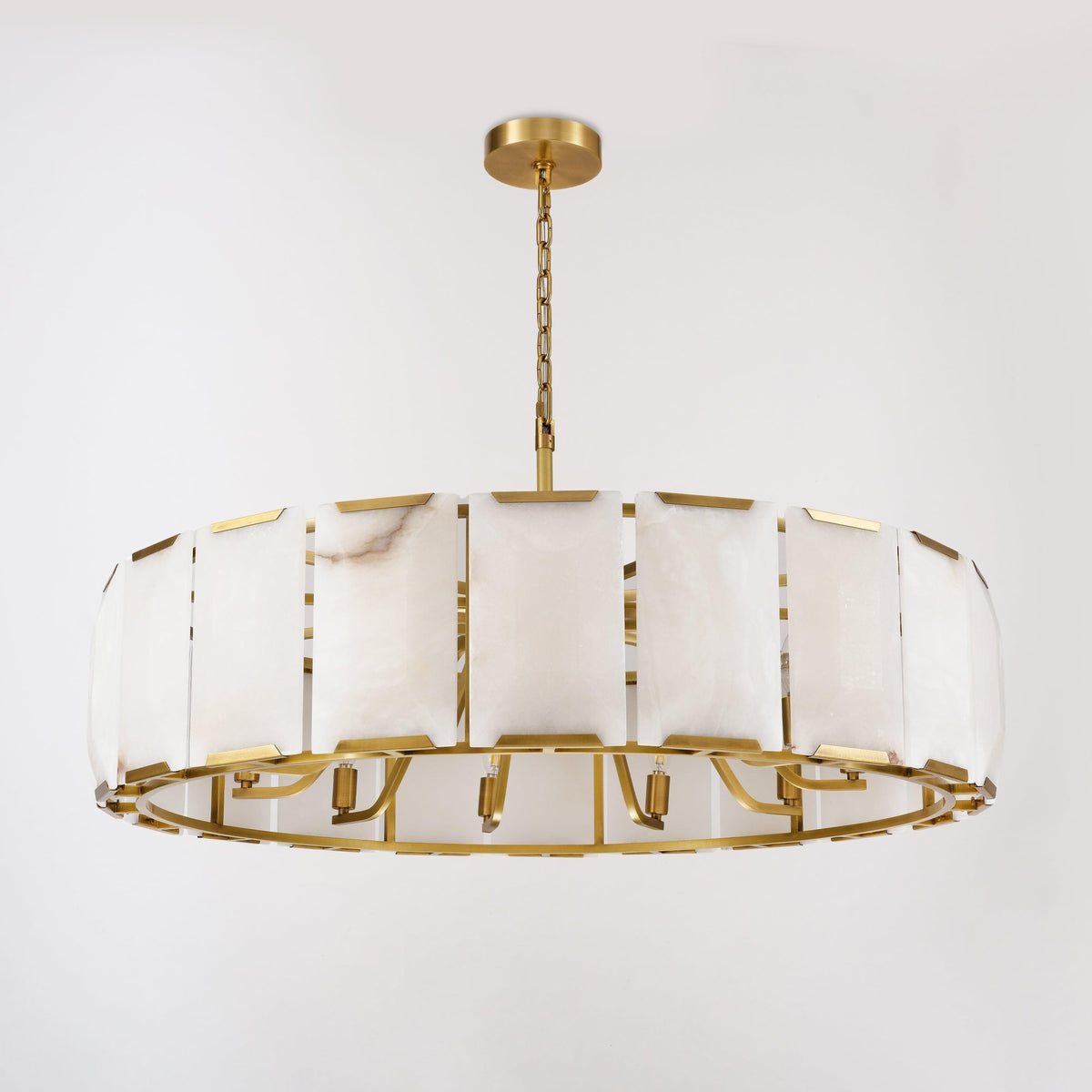 Norvain 43 Inch Alabaster Round Chandelier