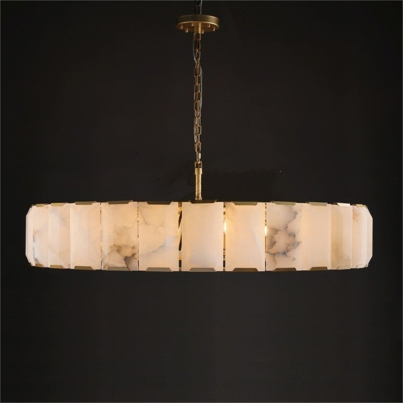 Norvain 60 Inch Alabaster Round Chandelier