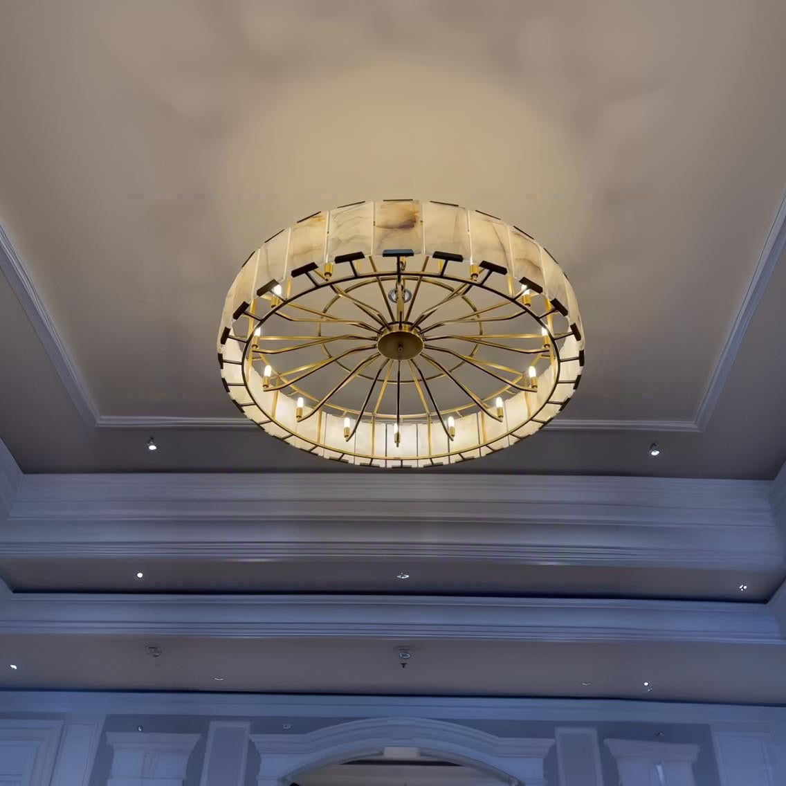 Norvain 60 Inch Alabaster Round Chandelier