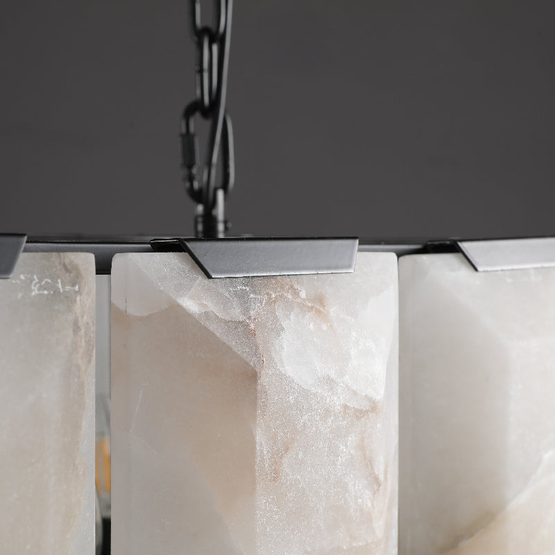 Norvain 54 Inch Alabaster Rectangular Chandelier