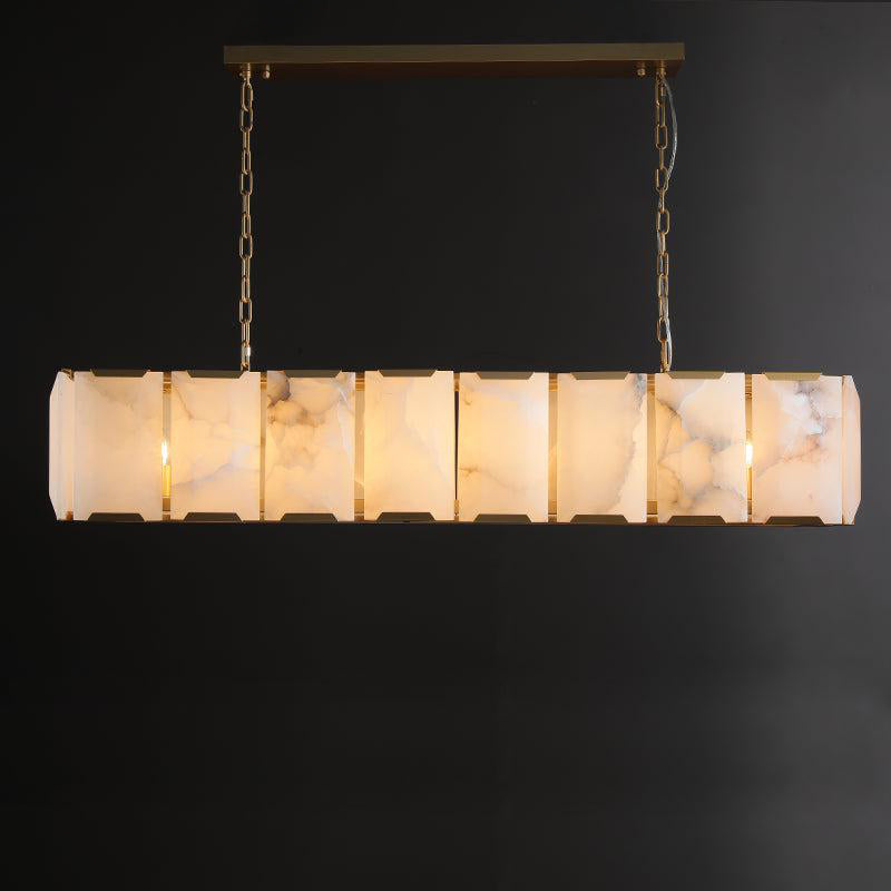 Norvain 54 Inch Alabaster Rectangular Chandelier