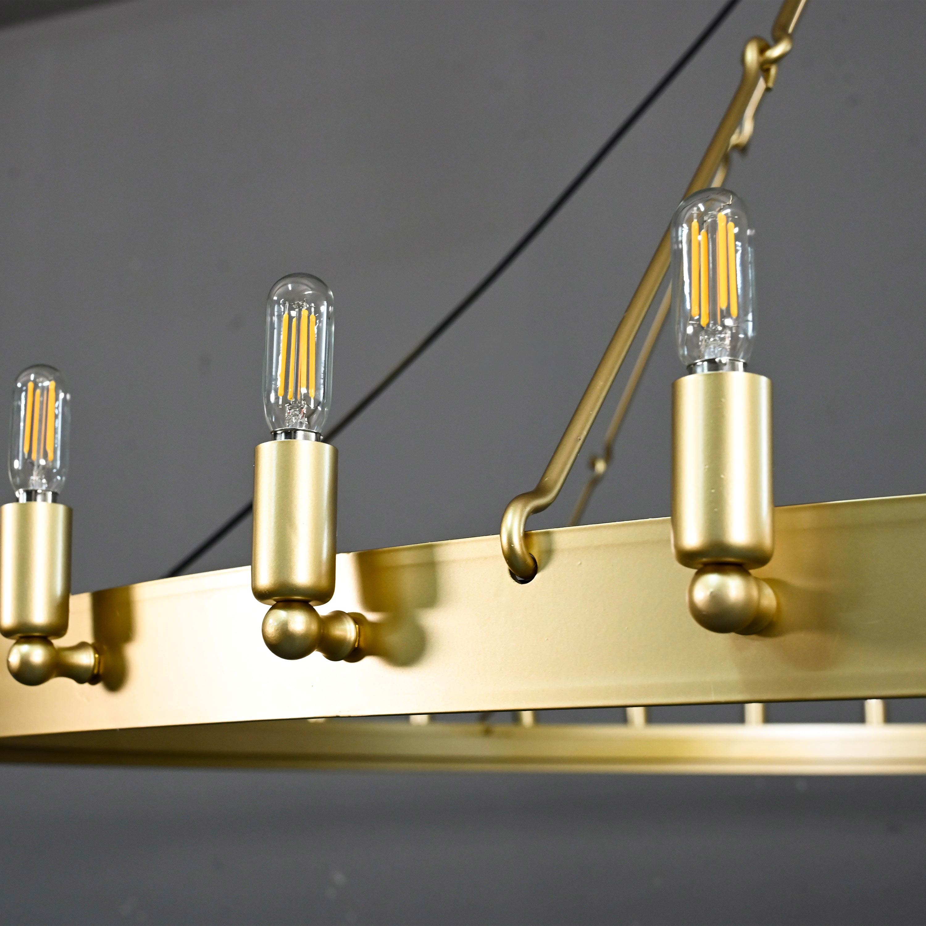 Elaris 72 Inch Tubular Candle Wagon Wheel Chandelier