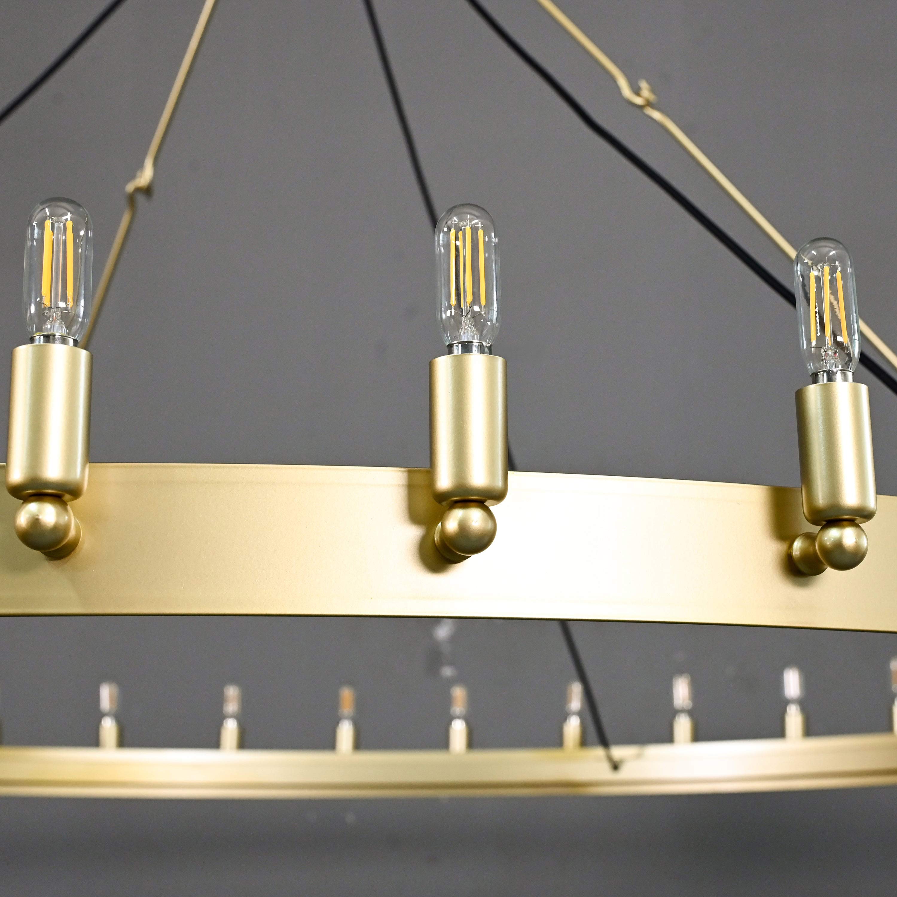 Elaris 72 Inch Tubular Candle Wagon Wheel Chandelier