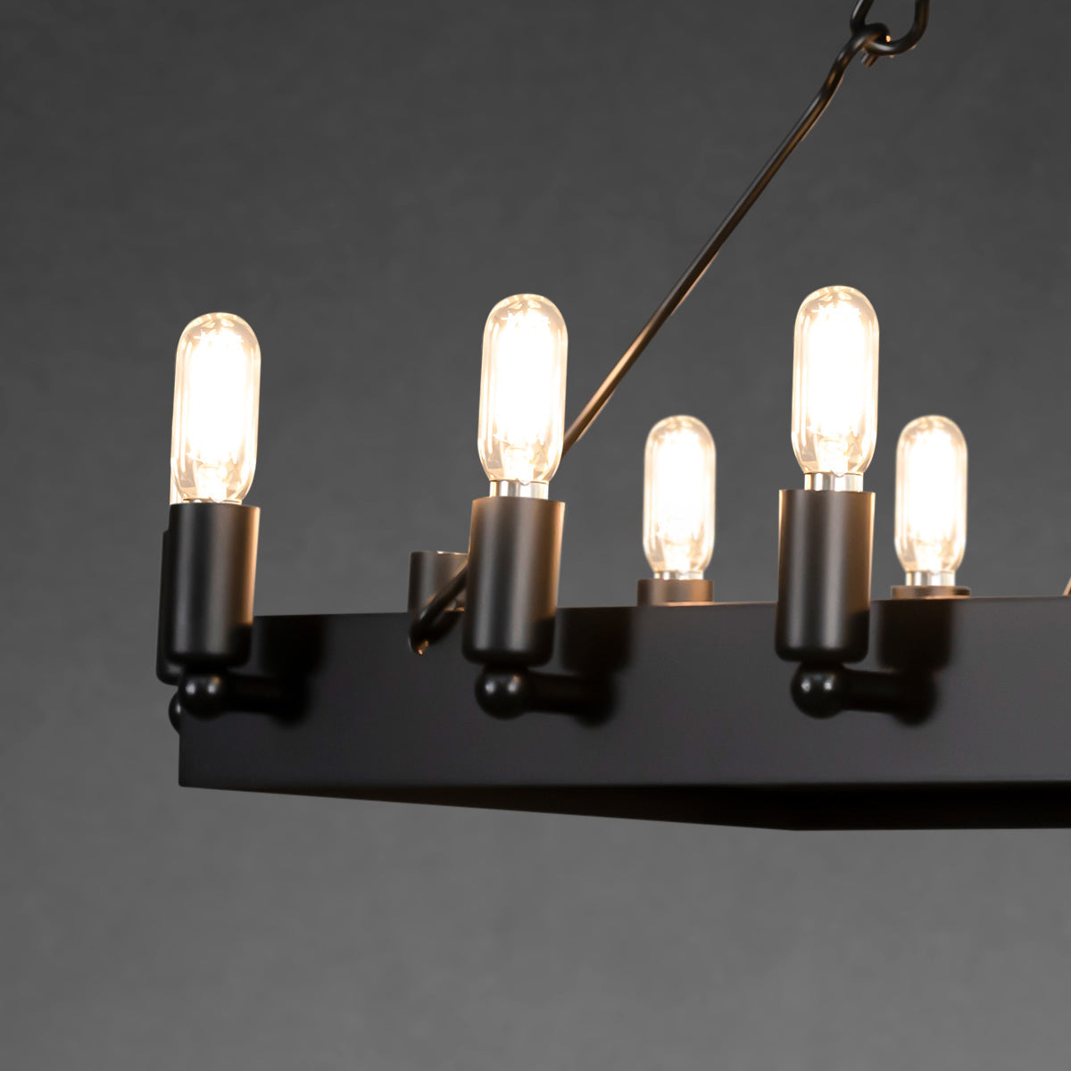 Elaris 41 Inch Tubular Candle Rectangular Chandelier