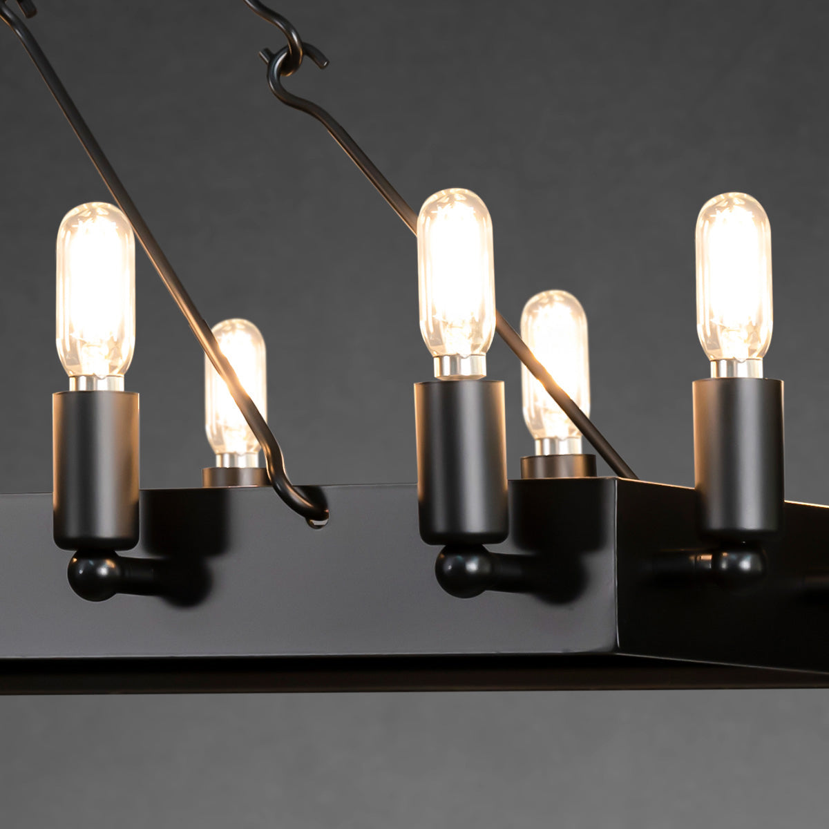 Elaris 41 Inch Tubular Candle Rectangular Chandelier